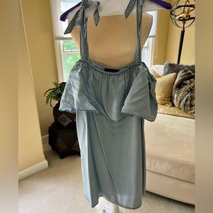Worn once!  Sanctuary size L denim dress with off shoulder ties.